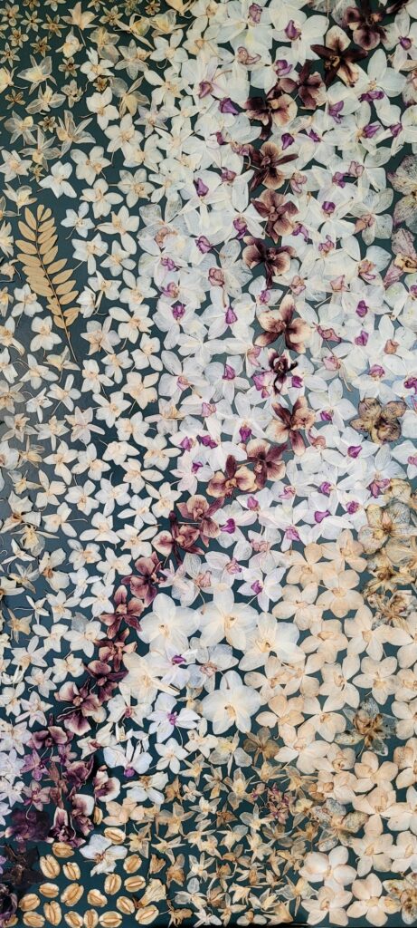 2026 amart botanical mosaic flowers on wood